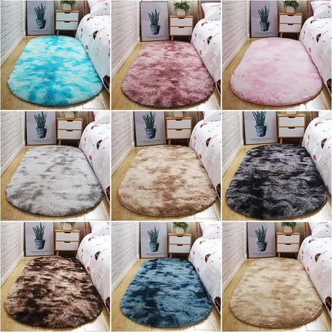 Navak Carpet Tie-dyed New Non Slip Imitation Wool Long Hair Carpet Floor Protection Bedroom Mats Faux Fur Sheepskin Rug Soft Rugs