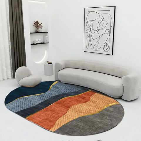Navak Carpet Creative Oval Carpet Living Room Decoration Carpets High Quality Rugs for Bedroom Home Decor Mat Lounge Rug Non-slip Porch Mats