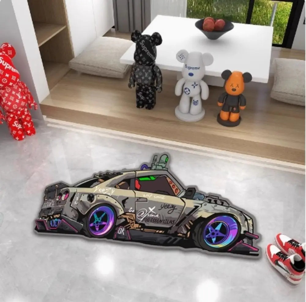 Navak Carpet Exclusive Picks Irregular-Shaped Sports Car Carpet For Home Decoration, Bedroom, Bedside, Boys' e-Sports Room, Study Room Floor Mat