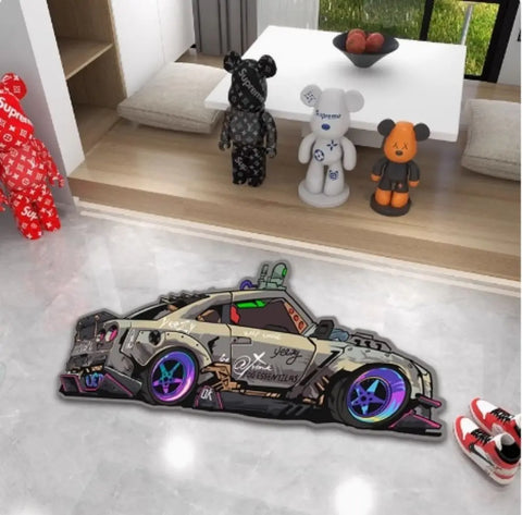 Navak Carpet Exclusive Picks Irregular-Shaped Sports Car Carpet For Home Decoration, Bedroom, Bedside, Boys' e-Sports Room, Study Room Floor Mat