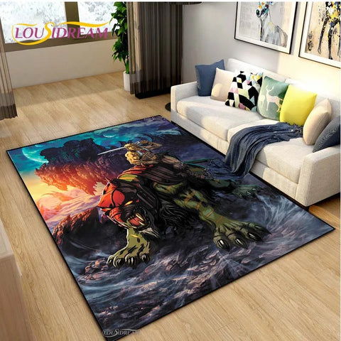 Navak Carpet He-man masters Cartoon Anime Carpet for Living Room Bedroom Yoga Area Rug Kitchen Un-slip Floor Mat decor Alfombra Birthday gift