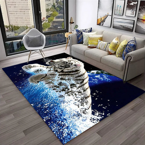 Navak Carpet 3D Dream Tiger Animal Cartoon Carpet Rug for Home Living Room Bedroom Sofa Doormat Decor,Child Play Area Rug Non-slip Floor Mat