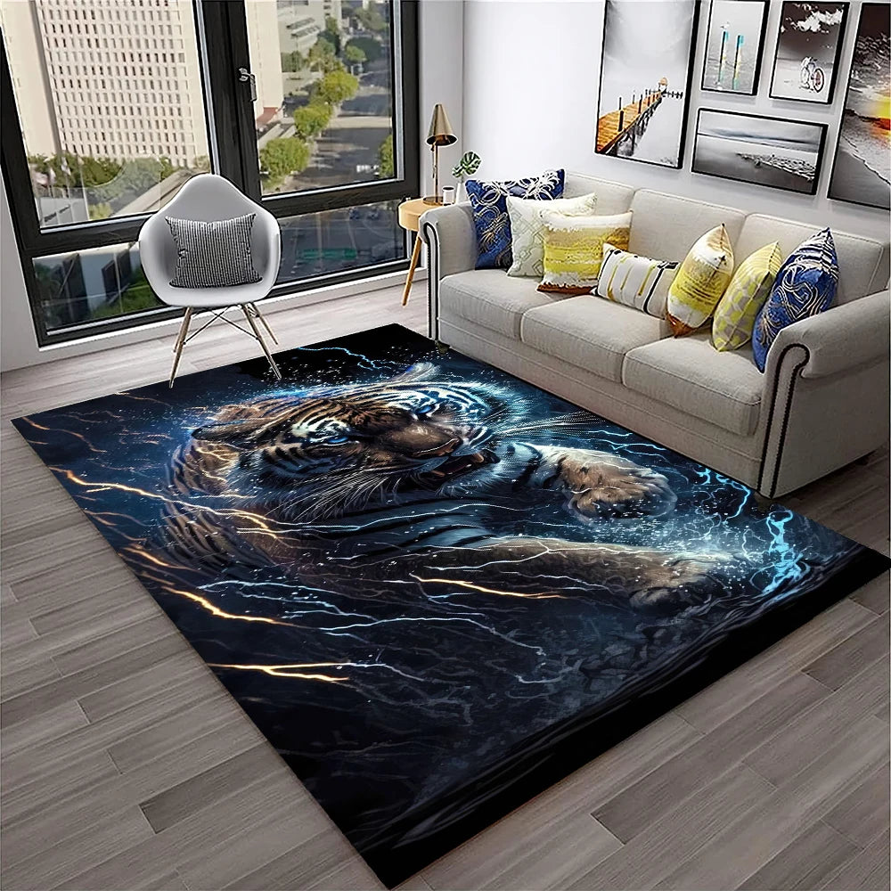 Navak Carpet 3D Dream Tiger Animal Cartoon Carpet Rug for Home Living Room Bedroom Sofa Doormat Decor,Child Play Area Rug Non-slip Floor Mat