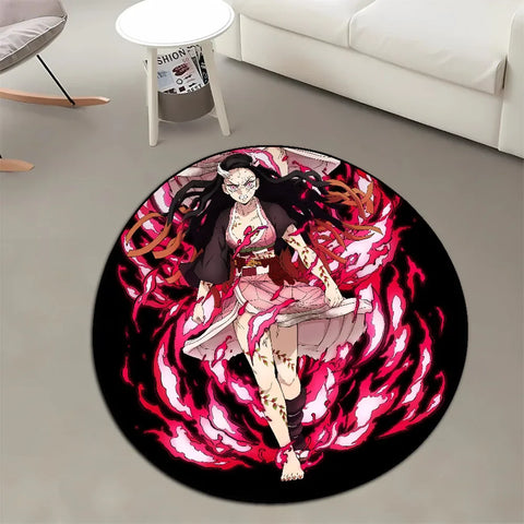 Navak Carpet Area Rug Anime Demon Slayer Nezuko Kokushibou Tanjirou Kanroji Kochou Gokudera Makoto Creative Printed Carpet for Home Decor