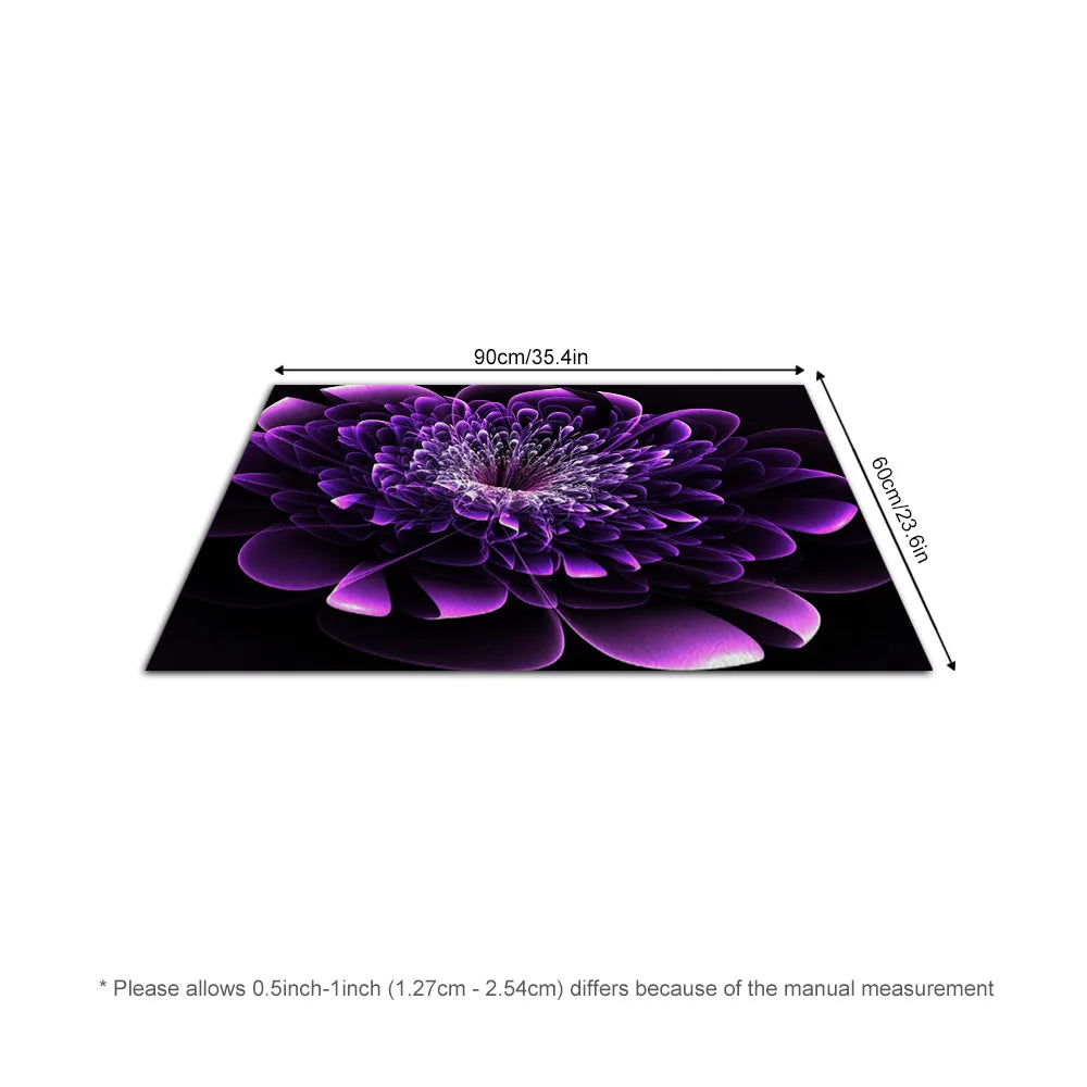 Navak Carpet Tuniu Large Purple Flower Carpet Rug Non-Slip Home Living Room Floor Mat Decorative Rug