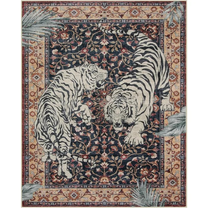 Navak Carpet Rug for Living Room Carpet Jungle Tiger Home Decoration Large Area Bedroom Plush Floor Mat Machine Washable Coffee Table Rugs 러그
