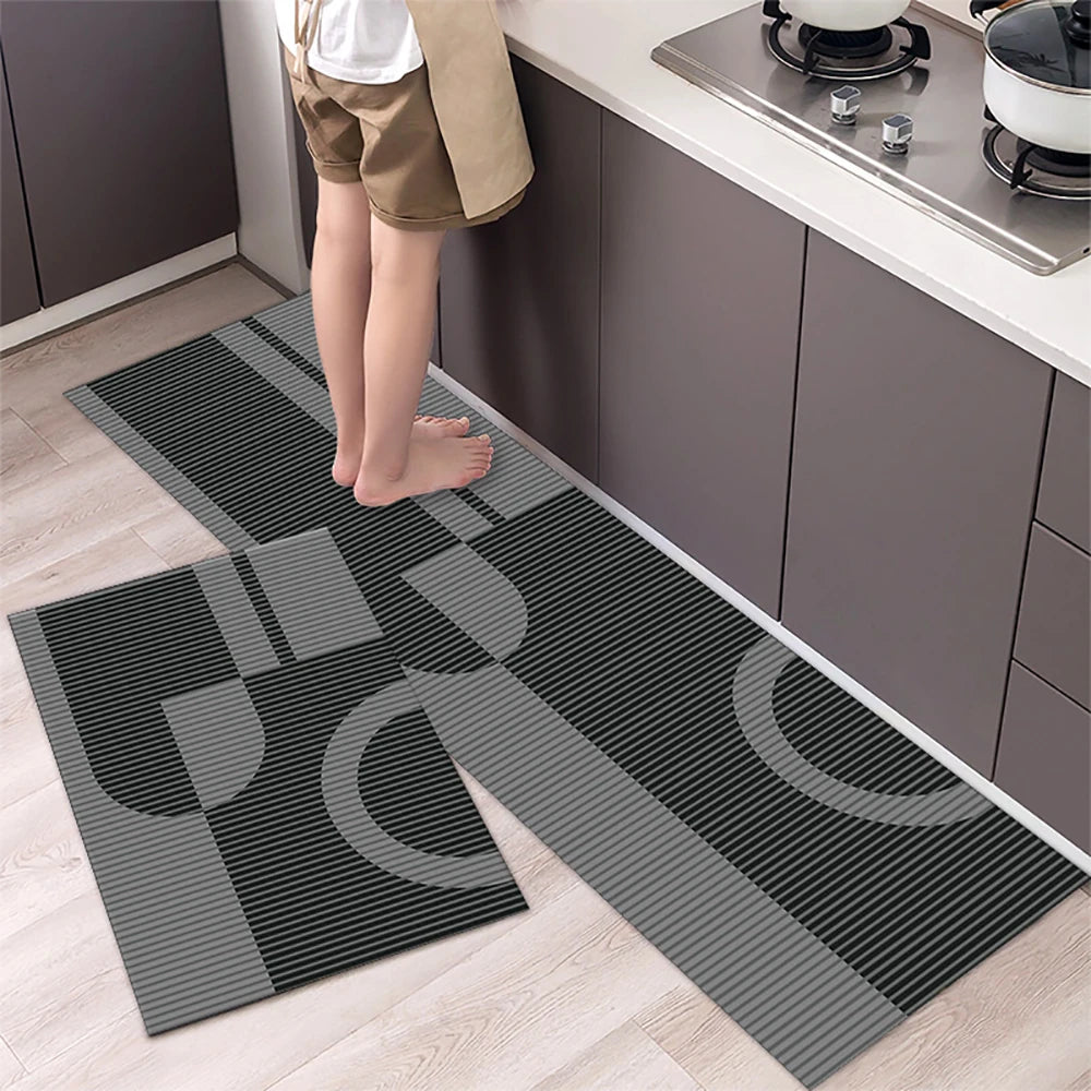 Navak Carpet Polyster Waterproof Oilproof Kitchen Mat Printed Antislip Bath Mat Soft Bedroom Floor Mat Living Room Carpet Doormat Kitchen Rug