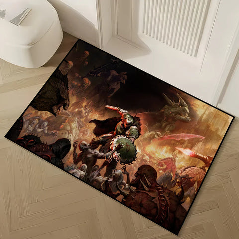 Navak Carpet Game small carpet Anti-Slip Kitchen Bedroom The Handmade DOOMS Ages Tufted Rug Carpet Living Dark Room Entrance Decoration