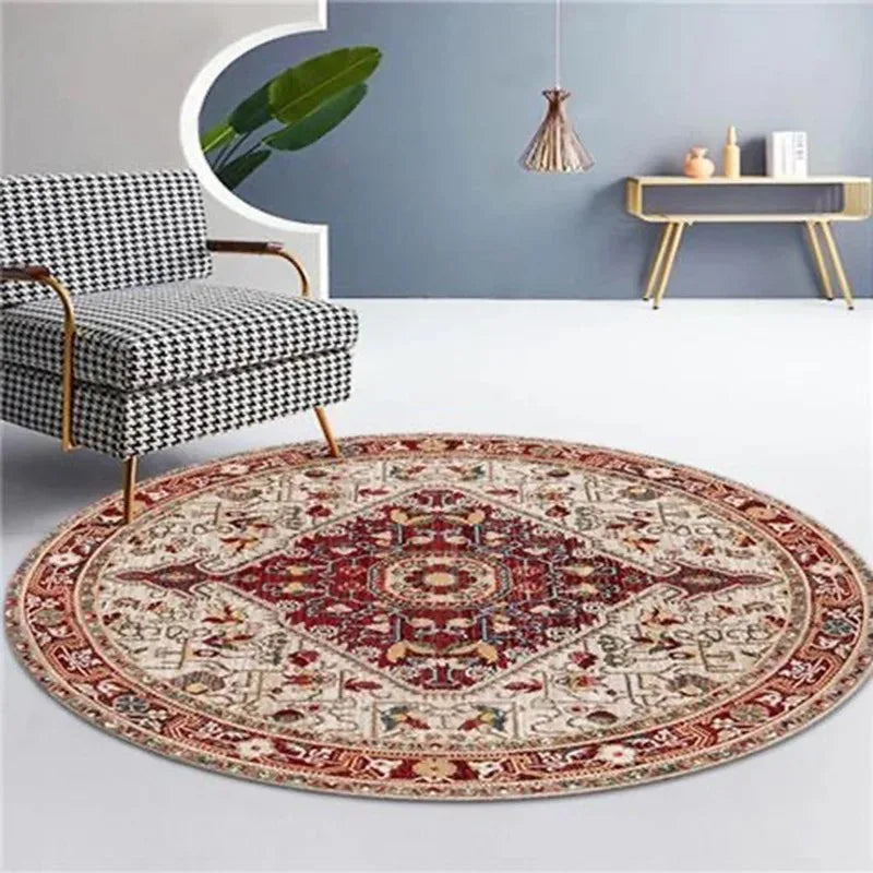 Navak Carpet Moroccan Ethnic Round Carpet, Rocking Chair Mat For Bedroom & Living Room