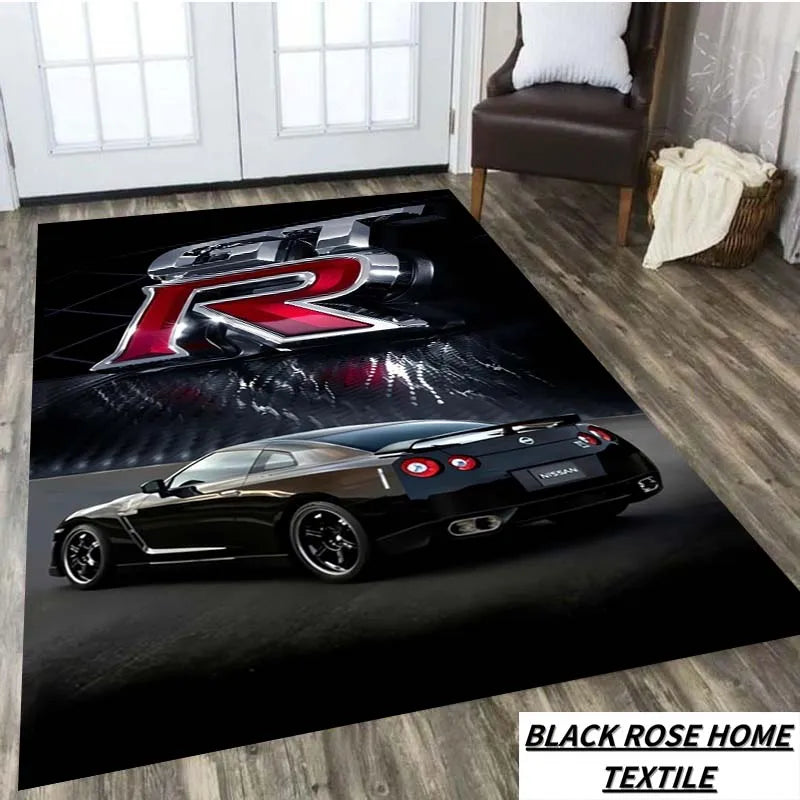 Navak Carpet Famous Sports Car G-gTR Racing Carpet Home Decoration Living Room Tea Table Office Desk Floor Mat Balcony Corridor Anti slip Rug