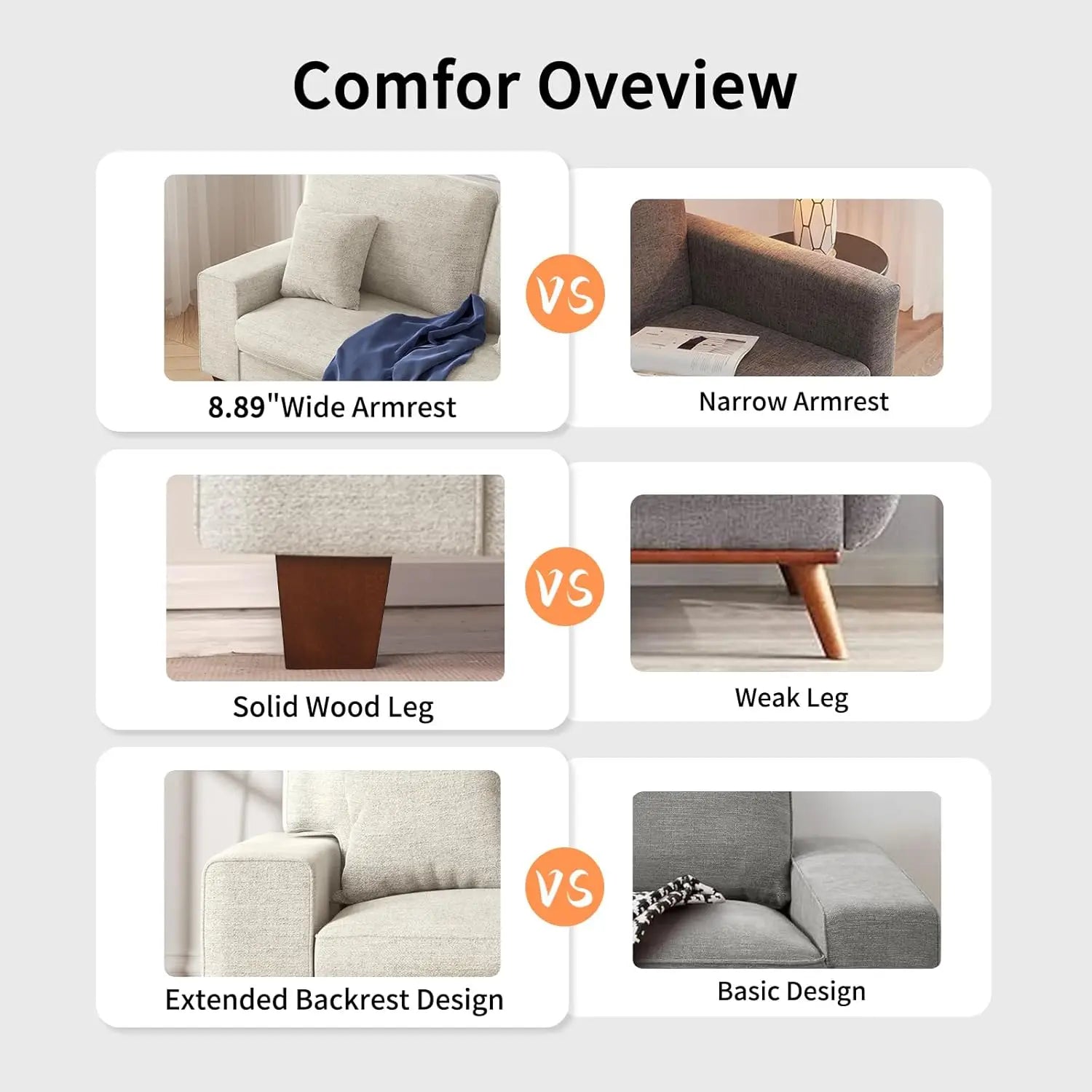 Navak Carpet Modern Loveseat Sofa for Living Room,Chenille Recliner, Removable Cover, Spring Cushions, Solid Wood Frame,
