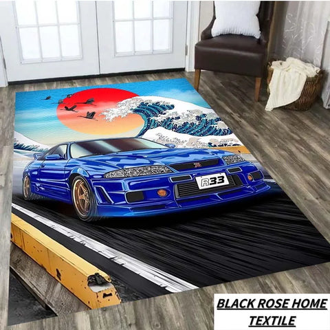 Navak Carpet Famous Sports Car G-gTR Racing Carpet Home Decoration Living Room Tea Table Office Desk Floor Mat Balcony Corridor Anti slip Rug