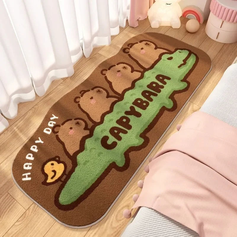 Navak Carpet Cute Bedside Cashmere Carpet Capibara Imitation Cashmere Floor Mat,anime Rug