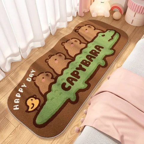 Navak Carpet Cute Bedside Cashmere Carpet Capibara Imitation Cashmere Floor Mat,anime Rug