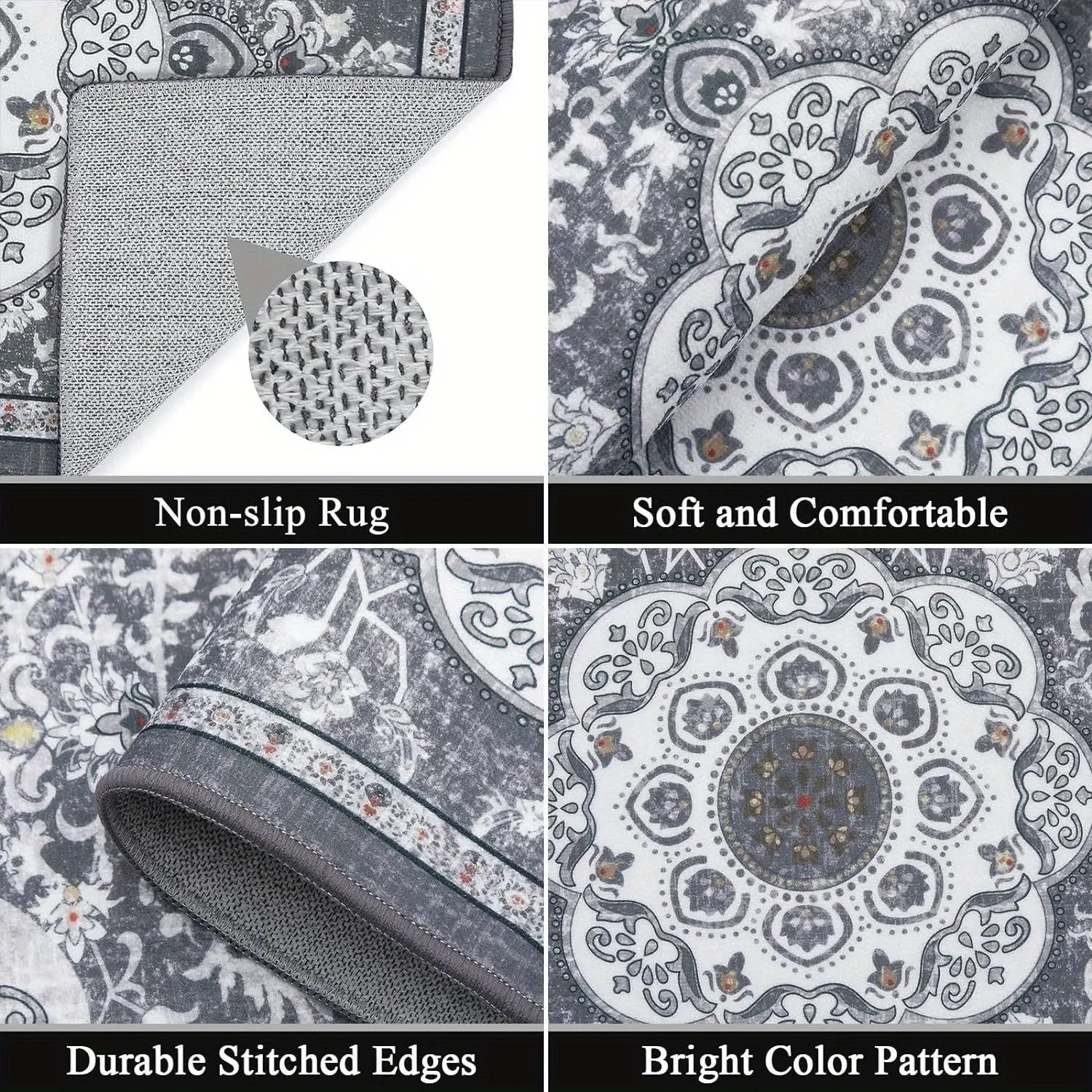 Navak Carpet 3 pcs set floor mat Bohemian style rugs kitchen carpet Non-slip comfortable washable kitchen decoration office bedroom corridor