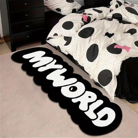 Navak Carpet My World Living Room Decoration Creative Carpet Irregular Rugs for Bedroom Thick Plush Bedside Floor Mat Fluffy Soft Lounge Rug