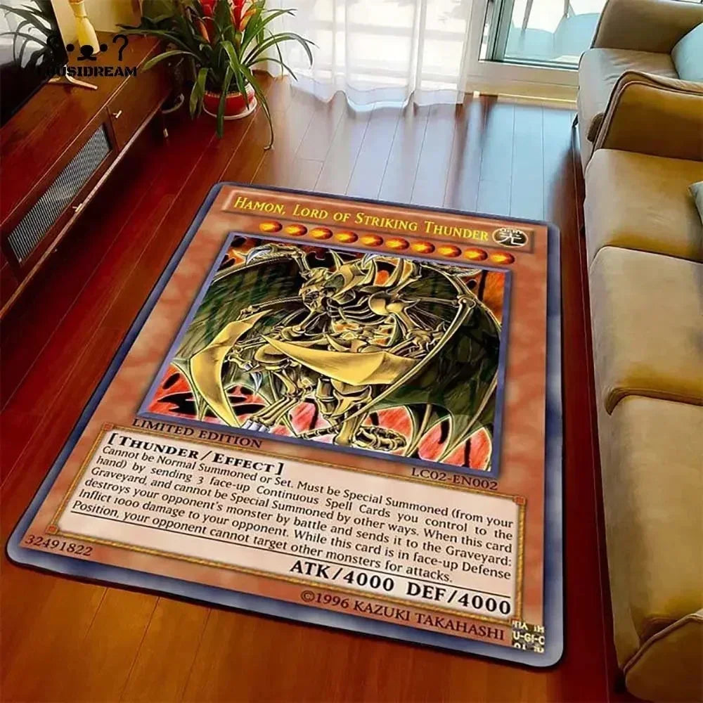 Navak Carpet Yu-Gi-Oh Blue Eyes White Dragon Anime Carpet Cartoon Floor Mat for Living Room and Bedroom Decorative Area Rug Perfect Gift