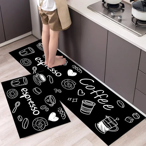 Navak Carpet Polyster Waterproof Oilproof Kitchen Mat Printed Antislip Bath Mat Soft Bedroom Floor Mat Living Room Carpet Doormat Kitchen Rug