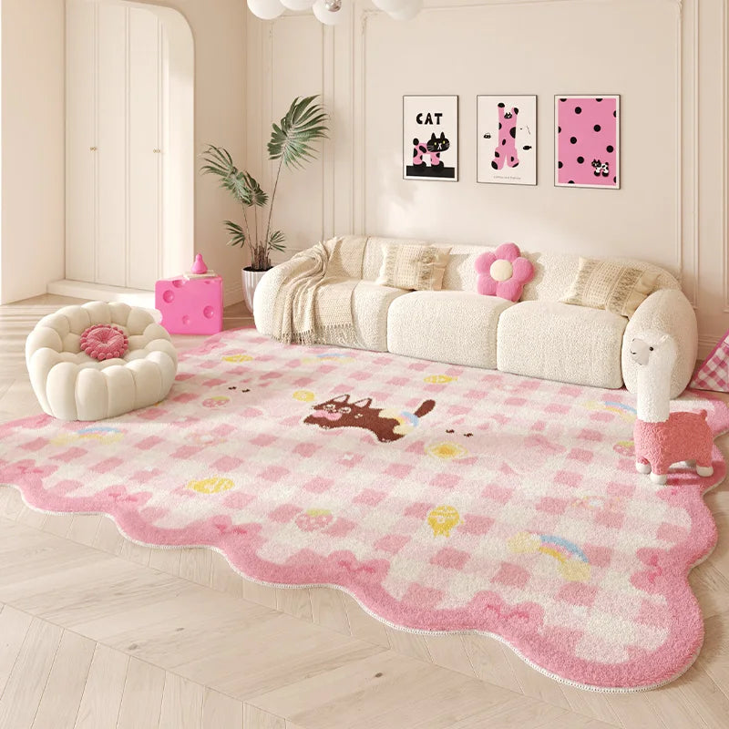 Navak Carpet Irregular shape Carpets for Living Room Pink Bedroom Decor Rug Fluffy Soft Children's Room Carpet Household Thickened Floor Mat