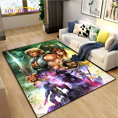 Navak Carpet He-man masters Cartoon Anime Carpet for Living Room Bedroom Yoga Area Rug Kitchen Un-slip Floor Mat decor Alfombra Birthday gift