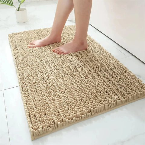 Navak Carpet Olanly Chenille Bathroom Rug Extra Soft Shaggy Bath Mat Non-Slip Bathroom Floor Mat Water Absorbent Plush Microfiber Rugs Shower