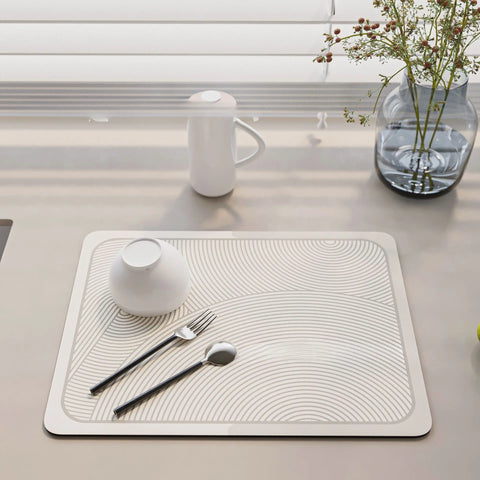 Navak Carpet Minimalis Striped Dish Drying Mat Super Absorbent Ktichen Rug Non Slip Tableware Drain Pad Home Diatom Mud Door Mats Washable