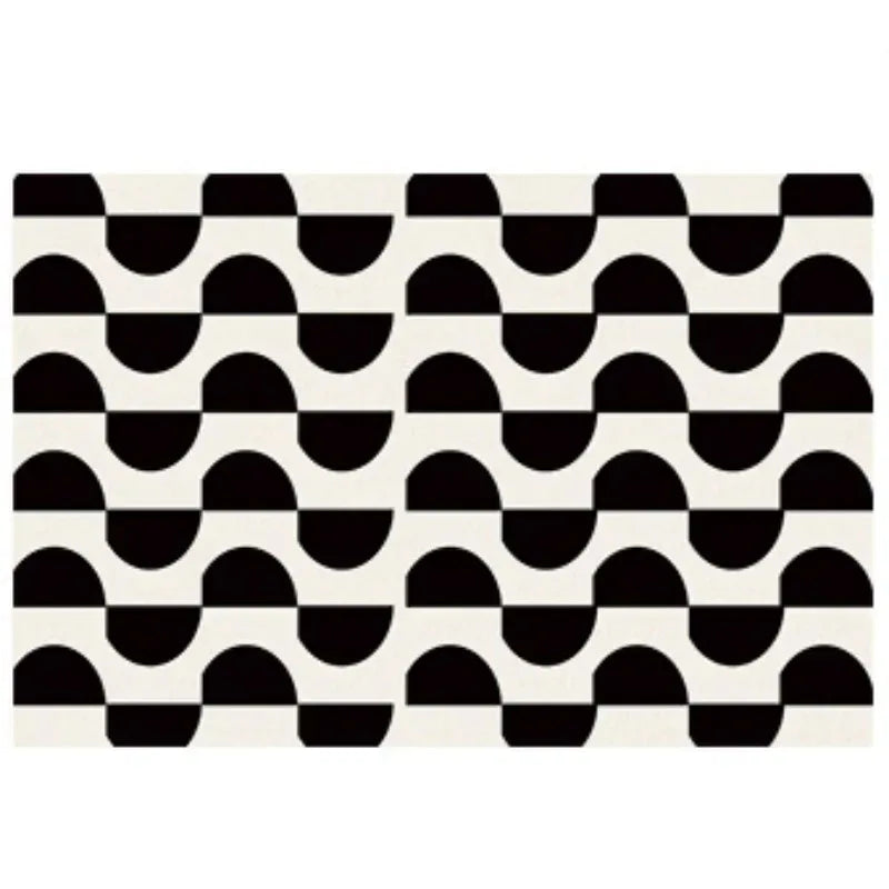 Navak Carpet Light Luxury Rugs for Bedroom Black White Plaid Living Room Decoration Carpet Fluffy Soft Study Rug Home Thicken Plush Floor Mat