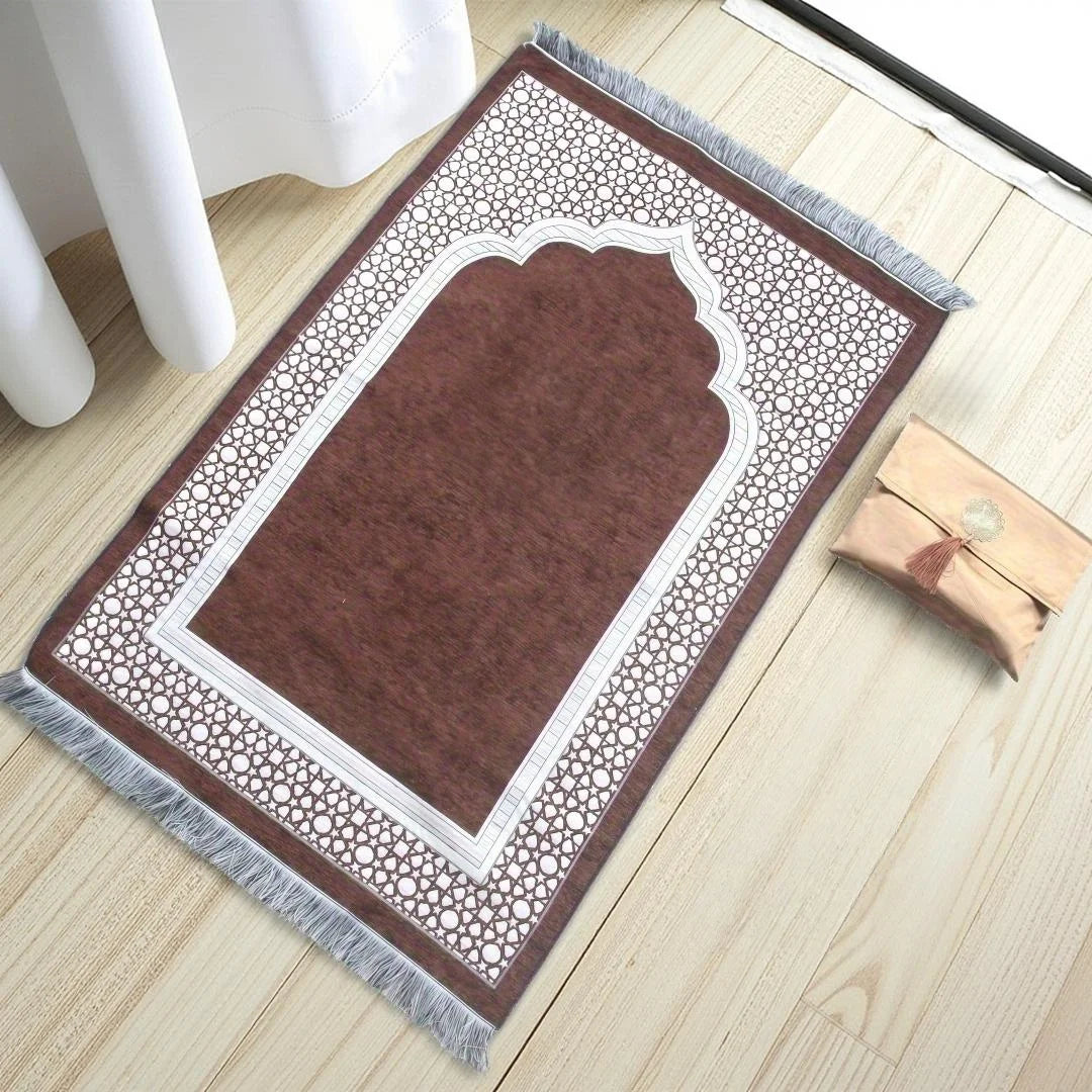Navak Carpet Muslim Prayer Rug With Portable Bag Beads Muslim for Women Men Soft Mat Islam Gifts Set Turkish for Ramadan Eid Hajj Travel Mat