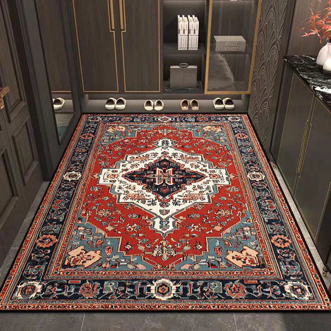 Navak Carpet Persian Style Retro Decoration Home Living Room Rugs Big Size Non-slip Room Decor Cloakroom Carpet Easy Clean Entrance Door Mat