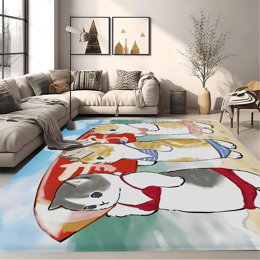 Navak Carpet Funny Cat mofusand Floor Mat Retro Multiple Choice Living Room Kitchen Rug Non-Slip Modern Home Decor
