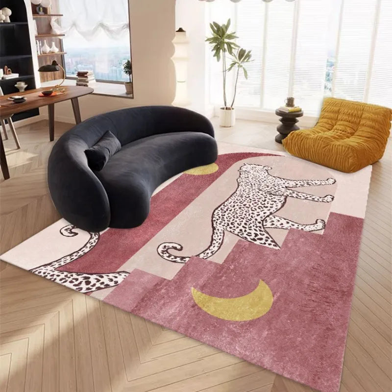 Navak Carpet Light Luxury Plush Lounge Rug Home Bedroom Decor Leopard Print Carpet Thicken Study Non-slip Mat Nordic Carpets for Living Room