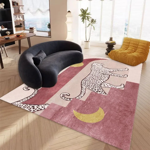 Navak Carpet Light Luxury Plush Lounge Rug Home Bedroom Decor Leopard Print Carpet Thicken Study Non-slip Mat Nordic Carpets for Living Room