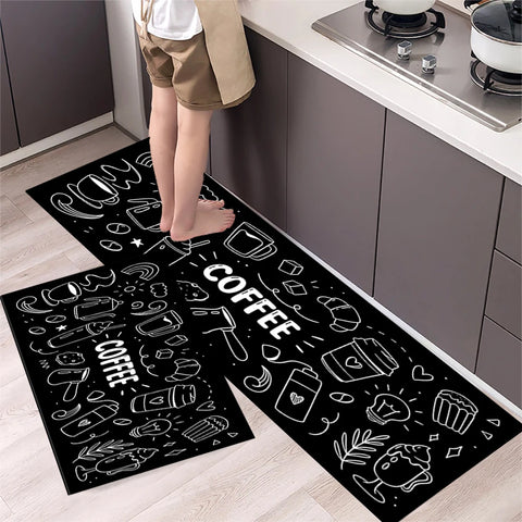 Navak Carpet Polyster Waterproof Oilproof Kitchen Mat Printed Antislip Bath Mat Soft Bedroom Floor Mat Living Room Carpet Doormat Kitchen Rug