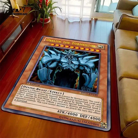Navak Carpet Yu-Gi-Oh Blue Eyes White Dragon Anime Carpet Cartoon Floor Mat for Living Room and Bedroom Decorative Area Rug Perfect Gift