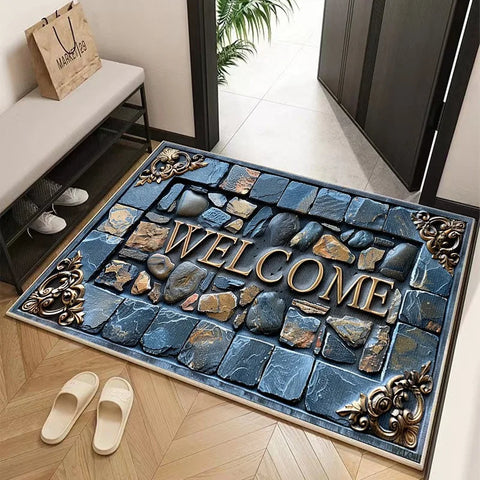 Navak Carpet 1pc, Entry Door Dirt Resistant, Easy To Maintain, Non-Slip 3D Printed Crystal Velvet Foot Mat, Machine Washable Polyester Carpe