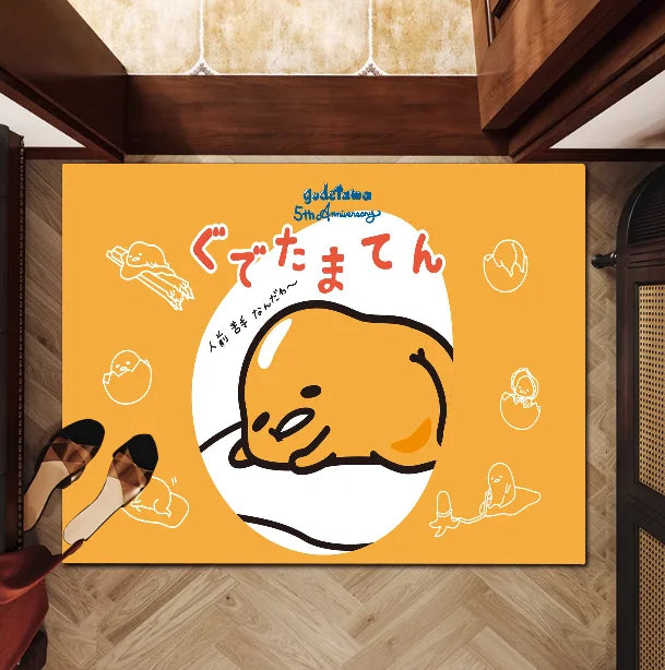 Navak Carpet G-Gudetama L-Lazy Egg Floor Mat INS Style Soft Bedroom Floor House Laundry Room Mat Anti-skid Bedside Area Rugs