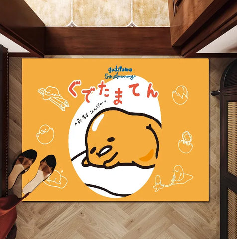 Navak Carpet G-Gudetama L-Lazy Egg Floor Mat INS Style Soft Bedroom Floor House Laundry Room Mat Anti-skid Bedside Area Rugs