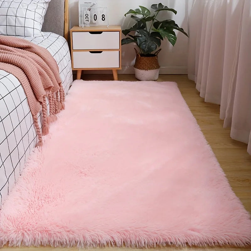 Navak Carpet Exclusive Picks Pink Area Real Silk Rug Soft Fluffy Plush Fuzzy Shaggy Shag Floor Rugs Living Room Indoor Carpet Girls Dorm Room Decor