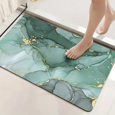 Navak Carpet Marble Texture Bathroom Door Mat Living Room Balcony Hallway Non-slip Floormat Bedroom Bedside Foot Mat Kitchen Laundry Room Rug
