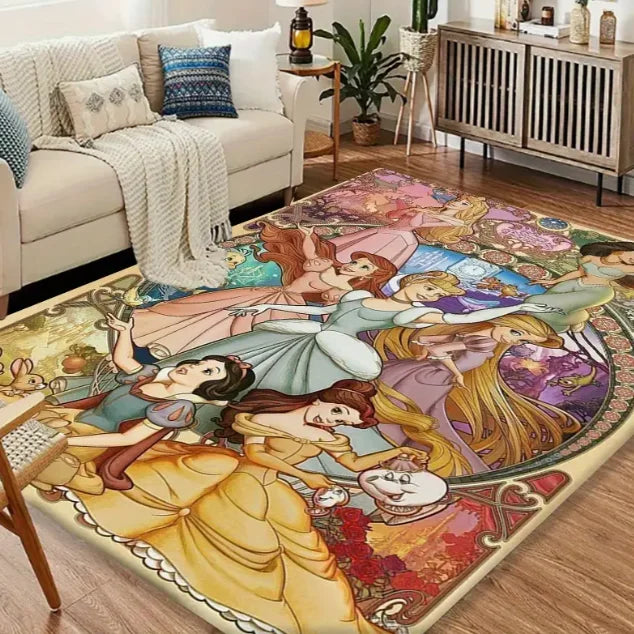 Navak Carpet Daily Picks Disney Princess Portrait Carpet Living Room Bathroom Bedroom Area Rug Casual Play 카펫 Mat Bath Door Mat Floor Pad Game Mat