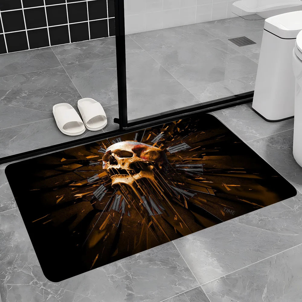 Navak Carpet Dark Horror Skull Anime Floor Carpet Nordic Style Home Doormat Bathroom-Toilet Mats Bedroom Bedside Mats