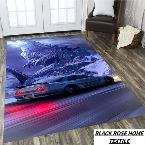 Navak Carpet Famous Sports Car G-gTR Racing Carpet Home Decoration Living Room Tea Table Office Desk Floor Mat Balcony Corridor Anti slip Rug