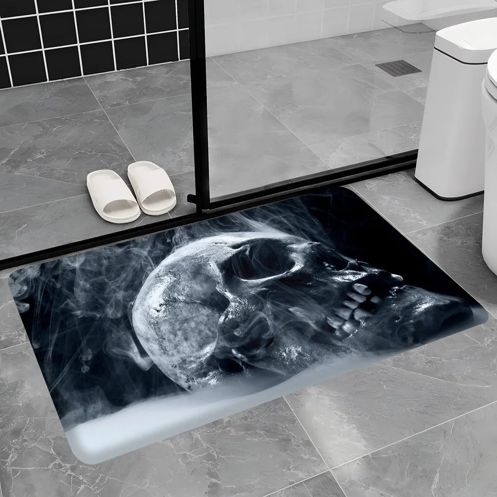 Navak Carpet Dark Horror Skull Anime Floor Carpet Nordic Style Home Doormat Bathroom-Toilet Mats Bedroom Bedside Mats