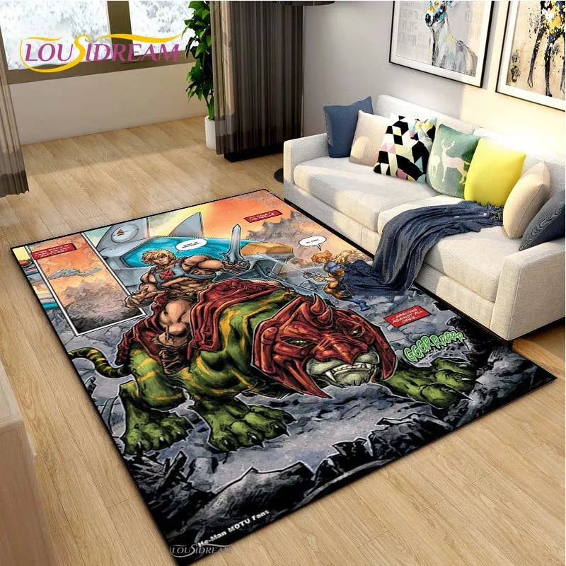 Navak Carpet He-man masters Cartoon Anime Carpet for Living Room Bedroom Yoga Area Rug Kitchen Un-slip Floor Mat decor Alfombra Birthday gift
