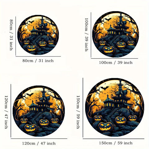 Navak Carpet Exclusive Picks Halloween Carpet Dark Night Pumpkin Lamp Bat Star Pattern Living Room Bedroom Scandinavian Style Creative Floor Mats