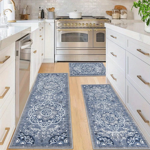 Navak Carpet 3 pcs set floor mat Bohemian style rugs kitchen carpet Non-slip comfortable washable kitchen decoration office bedroom corridor