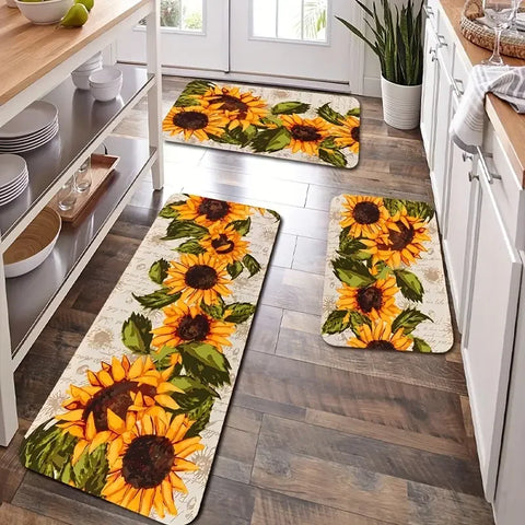 Navak Carpet Sunflower Flowers Kitchen Floormat Entrance Door Mat Decor Corridor Balcony Laundry Room Rugs Bathroom Anti-slip Foot Mat Carpet