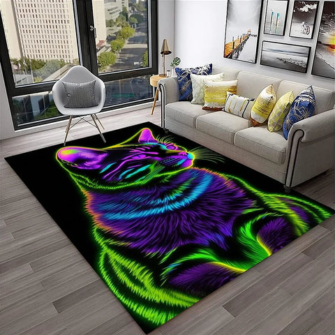 Navak Carpet 3D Cute Cat Flower Cartoon Carpet Rug for Home Living Room Bedroom Sofa Doormat Decor,Child Play Area Rug Non-slip Floor Mat