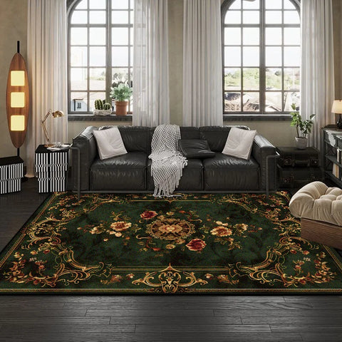 Navak Carpet European Style Flower Plant Living Room Carpet Luxury Decoration Home Sofa Area Soft Floor Mats Bedroom Cloakroom Non-slip Rug