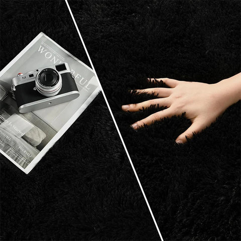 Navak Carpet Exclusive Picks  Luxury Black Large Area Plush Rug for Living Room Bedroom Fluffy Carpet,Shaggy Soft Bedside Rug Small Bathroom Floor Mat